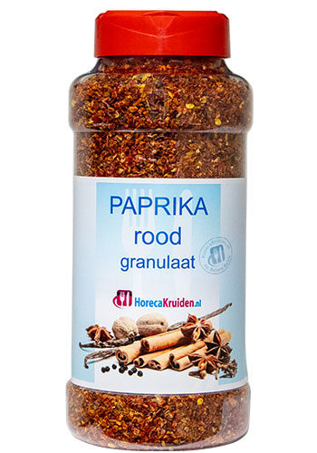 Wordt erger Resistent Bedachtzaam Paprika rood granulaat 440g - online kopen bij Horecakruiden.nl